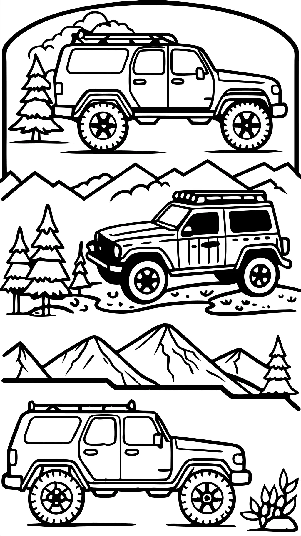 Páginas para colorear de Jeep